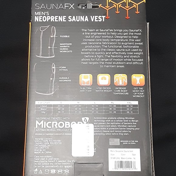 Men's Neoprene Sauna TEK Vest NIB Size XL. - Picture 3 of 5